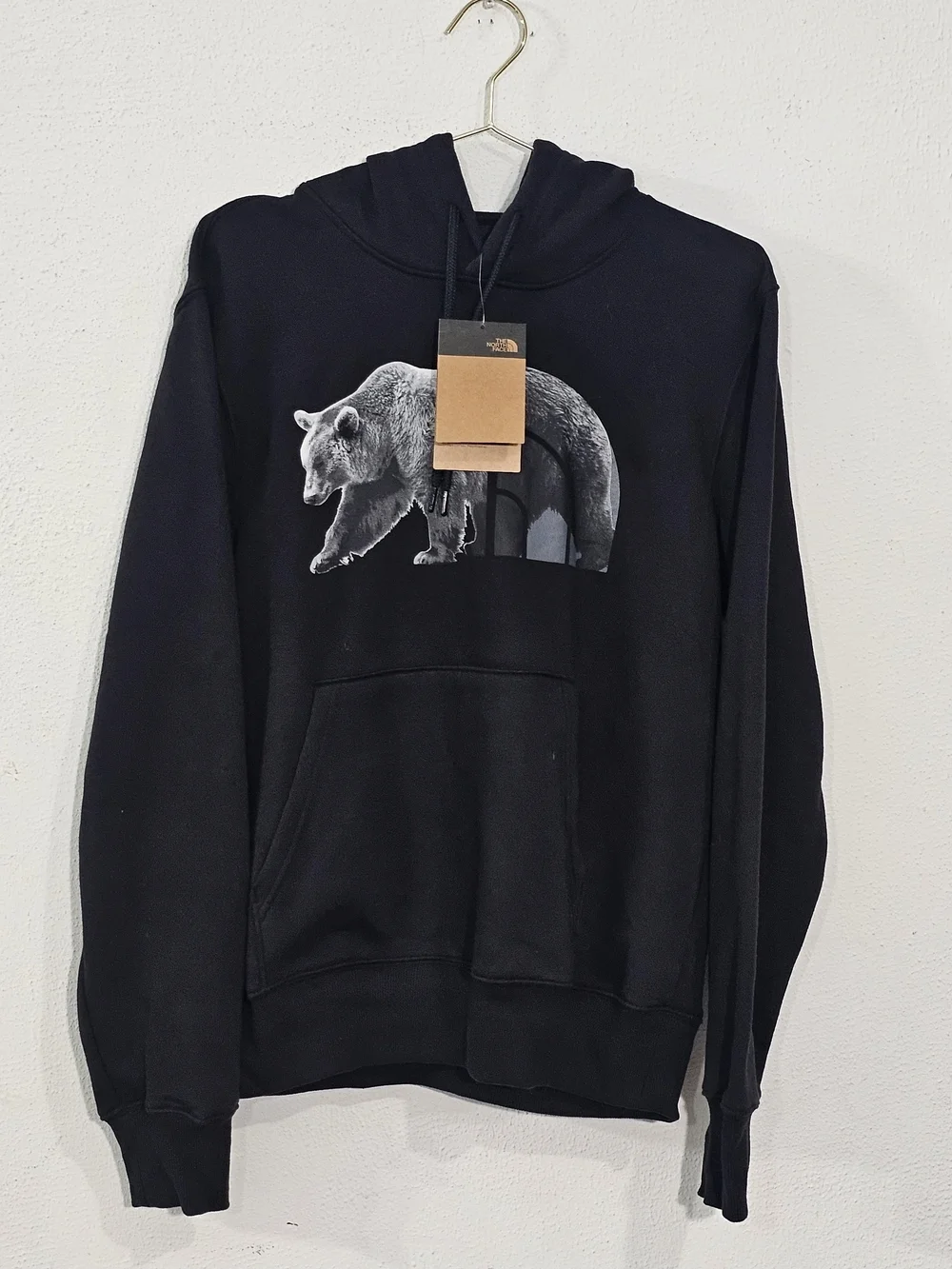 Black Men's Hoodie with Bear Graphic - The North Face